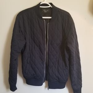 Zara Navy Bomber Jacket Size: M